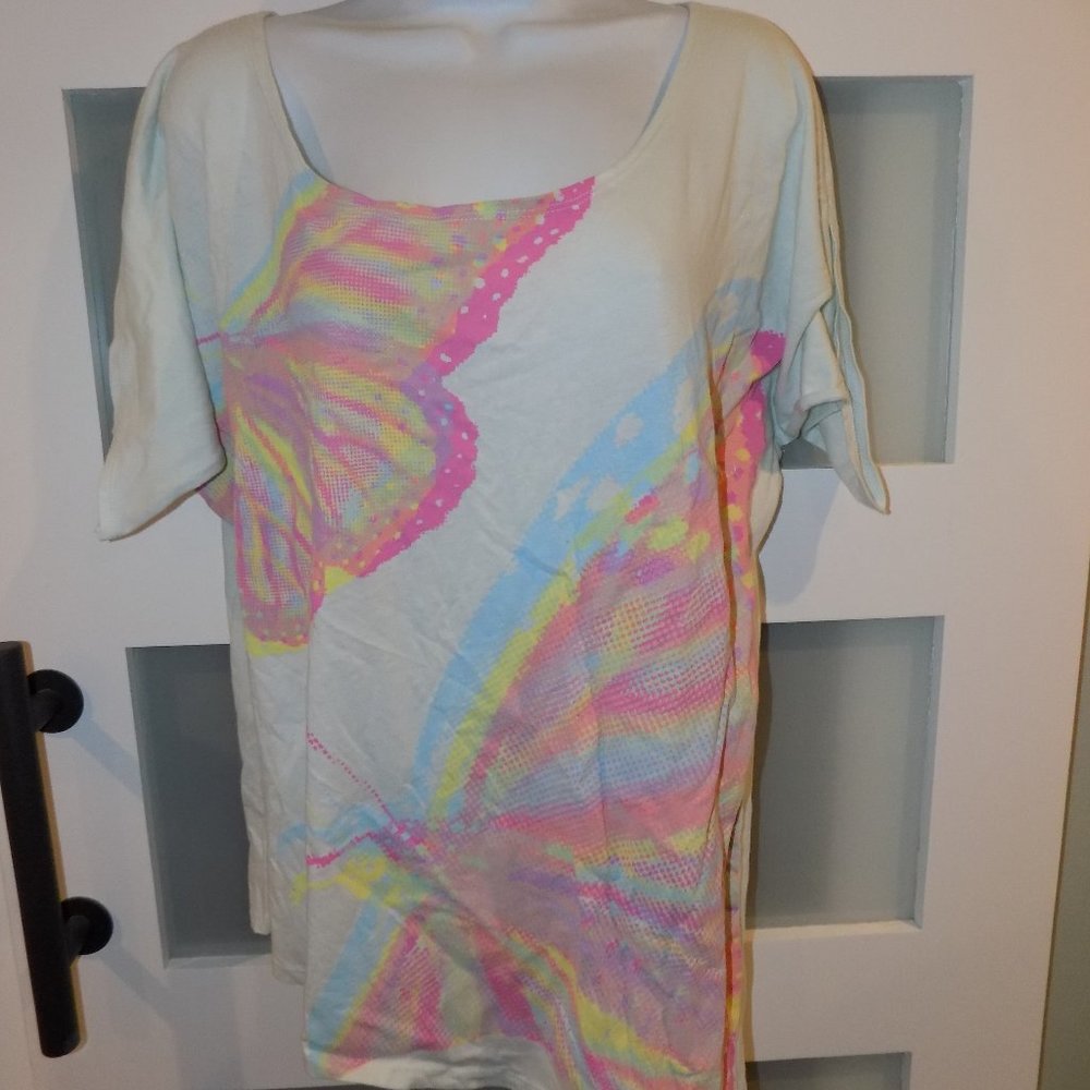 Vintage Jet Set Butterfly Oversize Shirt Size M Women's NWOT